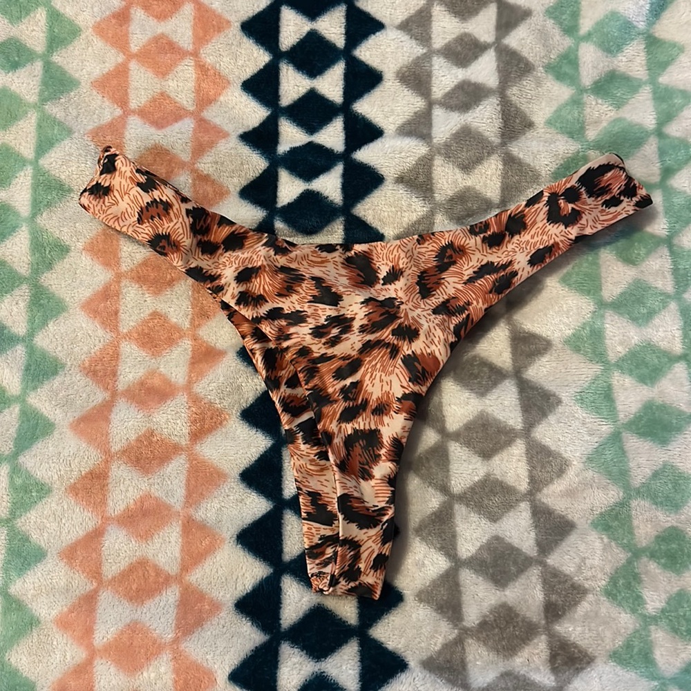 Medium SHEIN Leopard Thong bikini bottoms